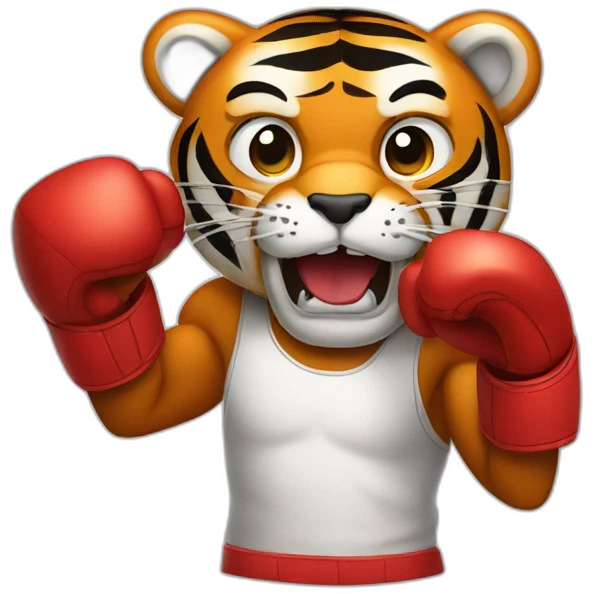 Tiger boxing holding axe emoji