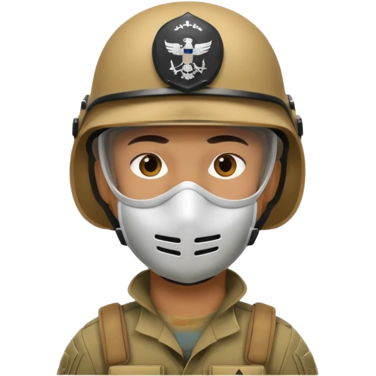 soldier with helmet and wearing mask emoji