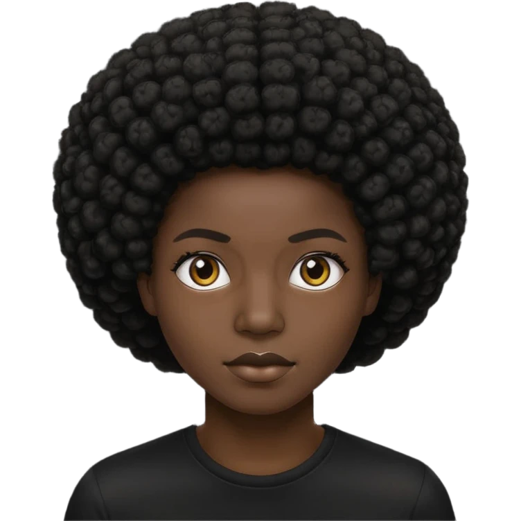 black model + body + afro + black shirt emoji