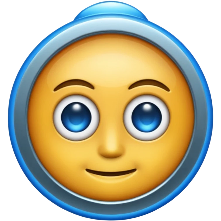 emoji for AI, glowing chip, friendly eyes emoji