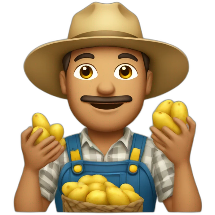 farmer holding potatoes emoji