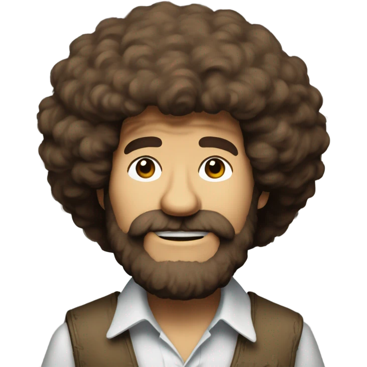 Bob Ross painting the word no  emoji