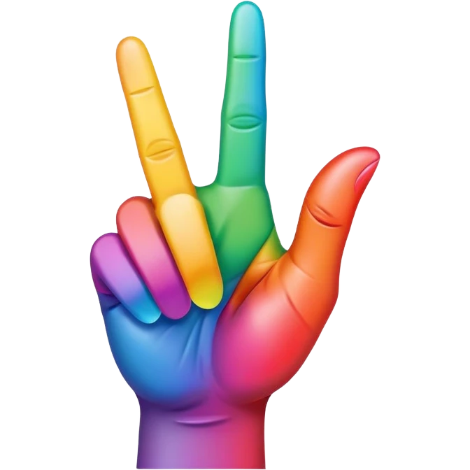 Rainbow middle finger emoji
