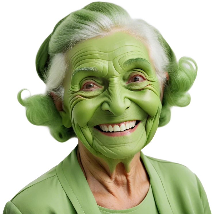 smiling elderly woman portrait emoji