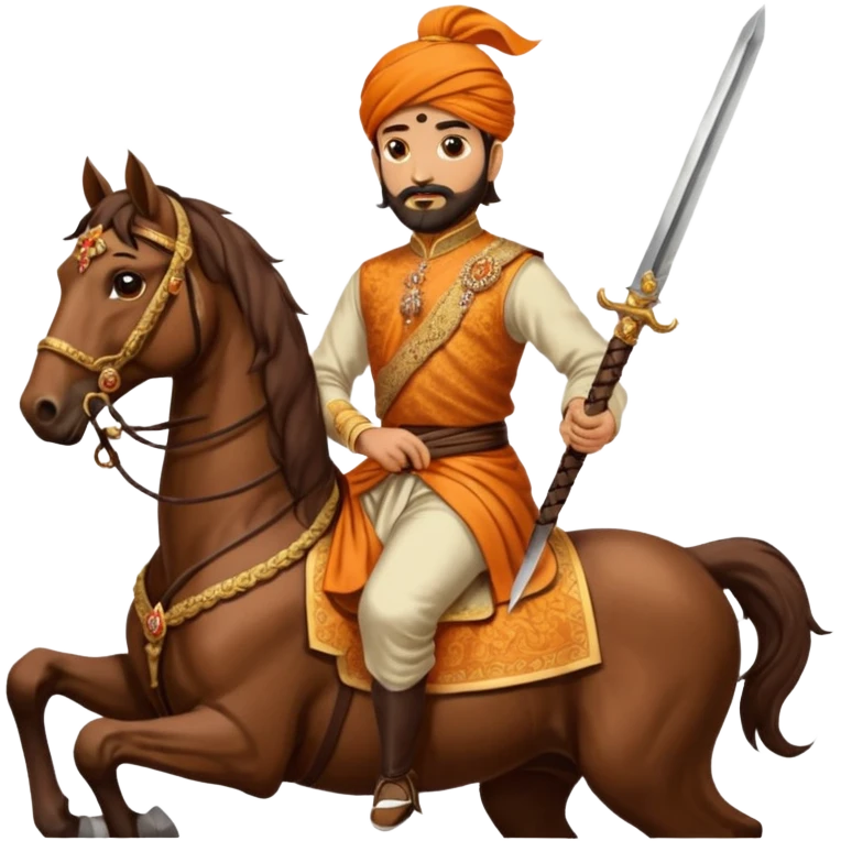 Make a emoji of Chatrapati Shivaji Maharaj in hand must have sward and horse emoji
