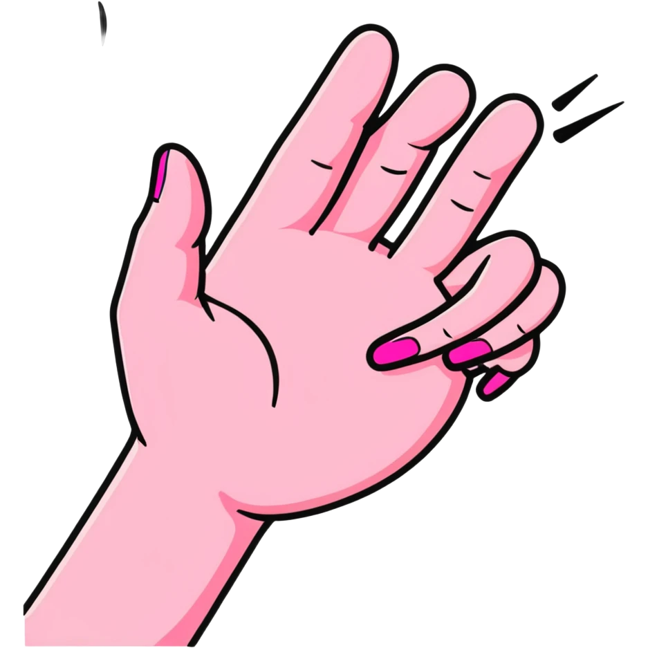 Pink middle finger flipping someone off emoji