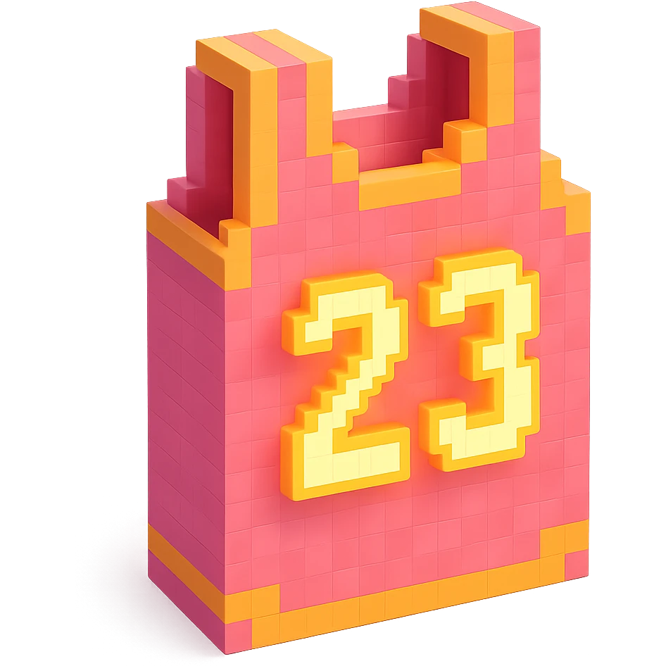 розовая баскетбольная майка со светящейся надписью "23", no background emoji