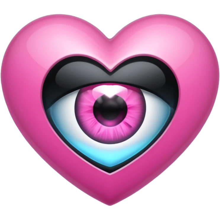 A black heart Gem with a pink eye in the center emoji