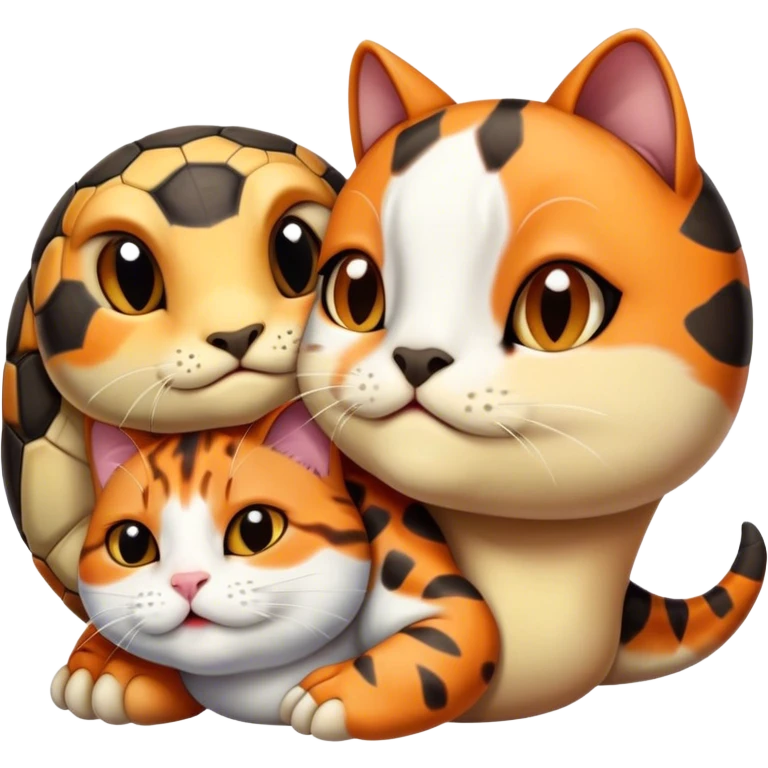 turtle kissing cat emoji