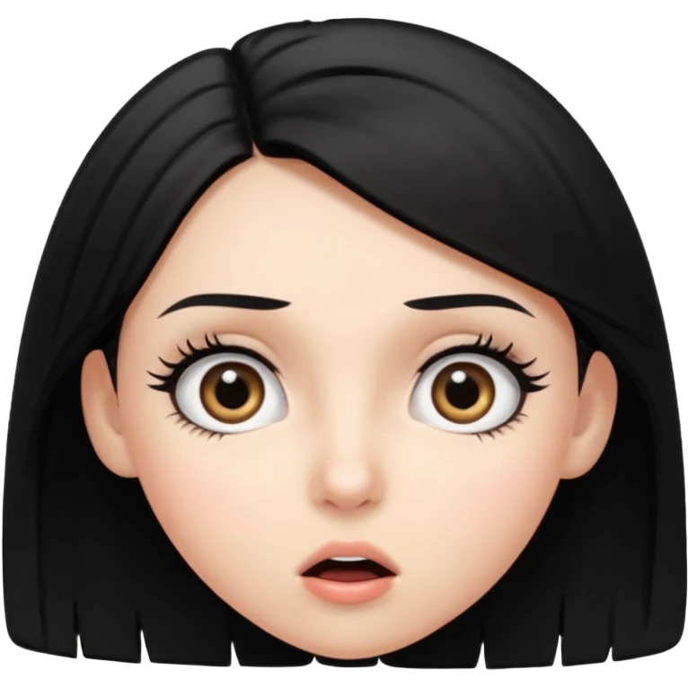 emoji of a black-haired girl with surprised expression showing her eyelashes, no text emoji