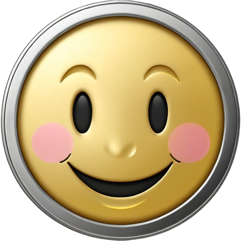 Silver coin smiley face emoji