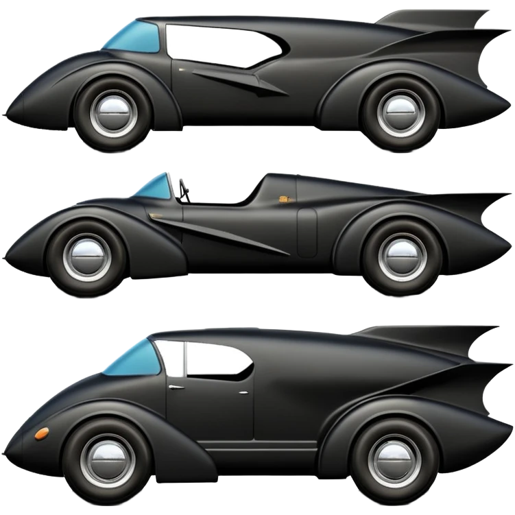  the animated series aerodynamic futuristic Batmobile loosely based on 1956 freightliner school bus (flat long straight organically-shaped mechanical roomy interior seating inside the body) stealthy town hot rod desert dirt racing rwd buggy  emoji