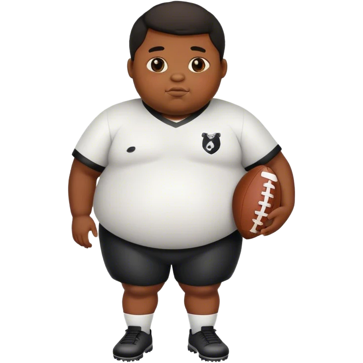fat black kid holding football emoji