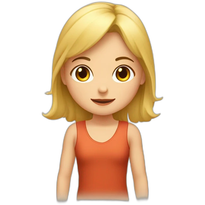 una niña rubia muestra la accion de ayudar a otro niño que esta tirado en el suelo emoji