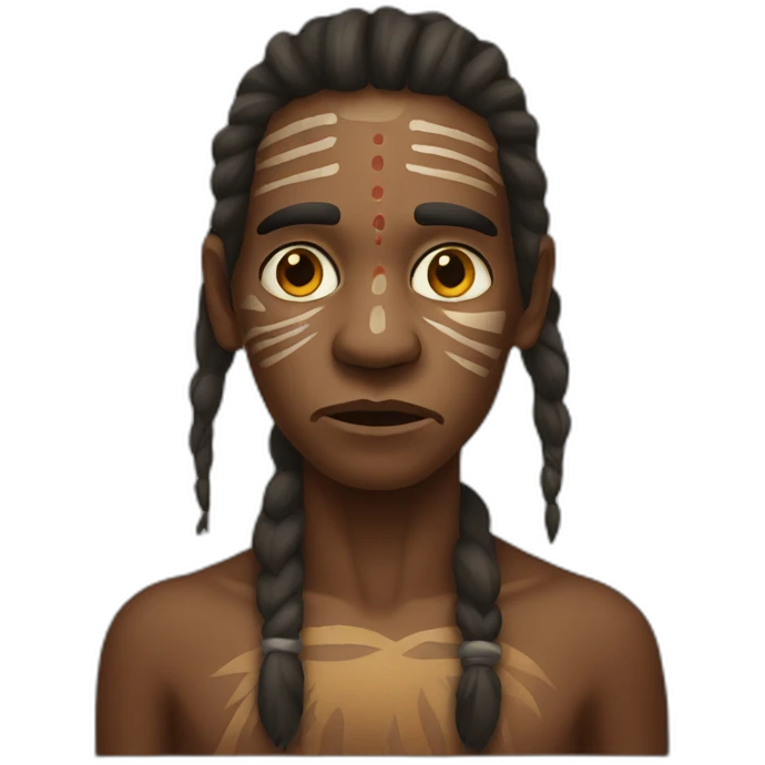 Aborigine is afraid emoji