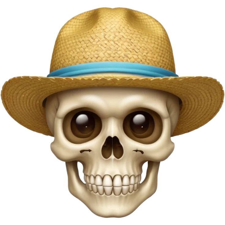 دمج هدا الاموجي ☠️مع قبعة قش  emoji