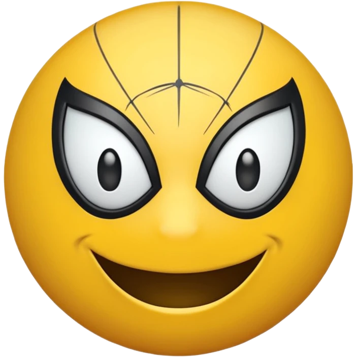 create a yellow emoji of spiderman. style old emoji emoji