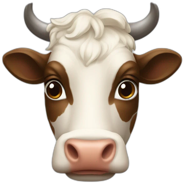 Caca qui court avec une tête de vache emoji