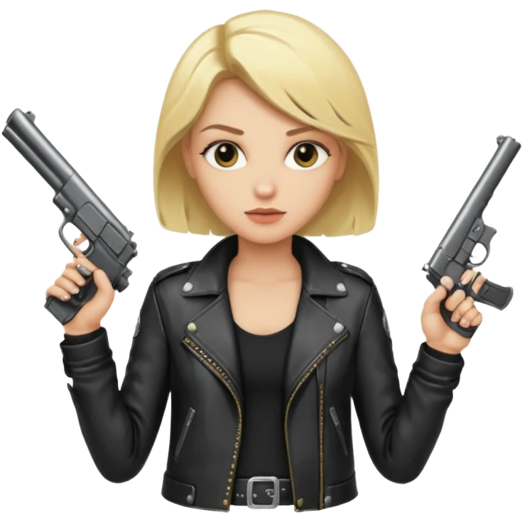 blonde rockstar holding a gun emoji