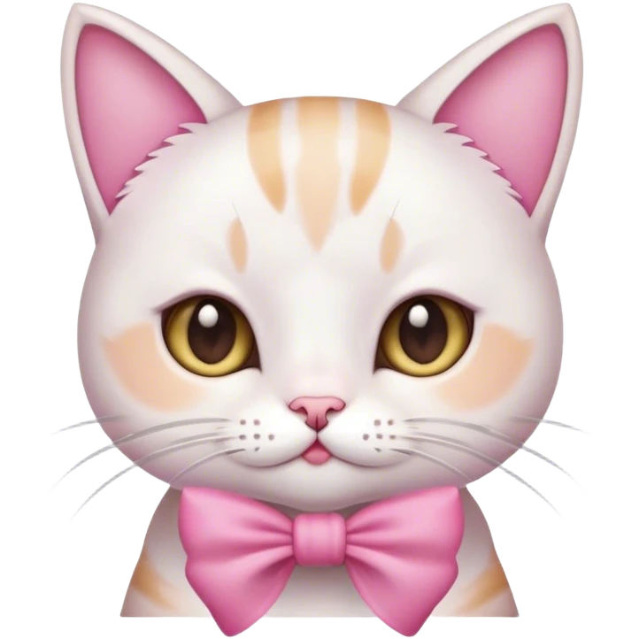cute cat with pink bow  emoji