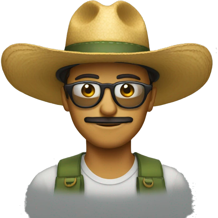 con lentes y sombrero emoji