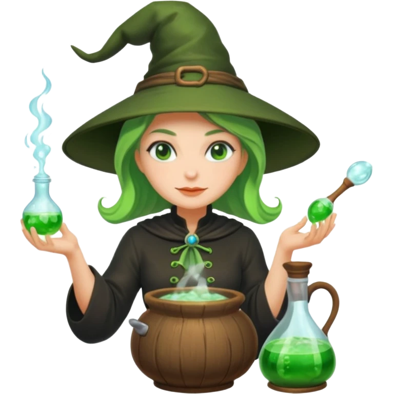 green witch cooking potion emoji