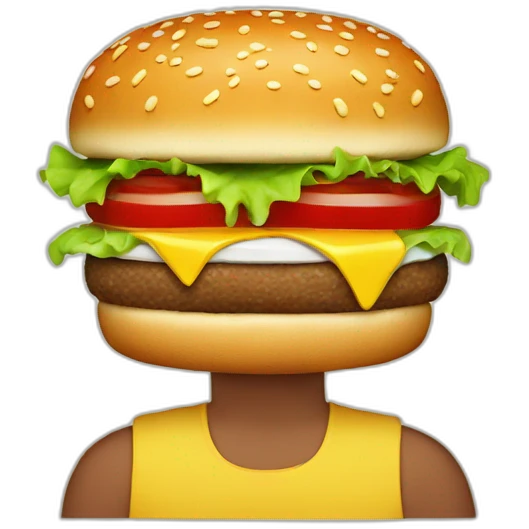 The man with the hamburger head  emoji
