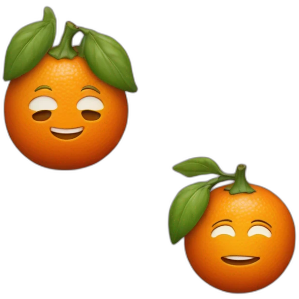 Une mandarine et une aubergine emoji