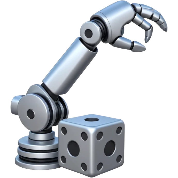 robot arm with cube emoji