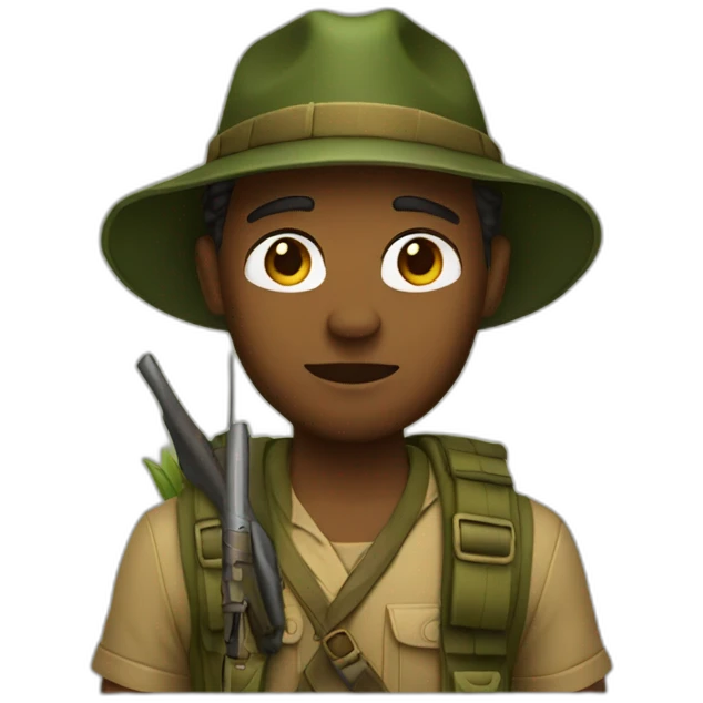 Hunter in the jungle emoji