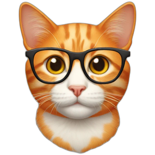 orange cat with glasses emoji