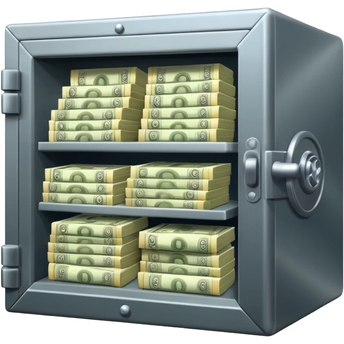 unlocked bank vault full of cash emoji