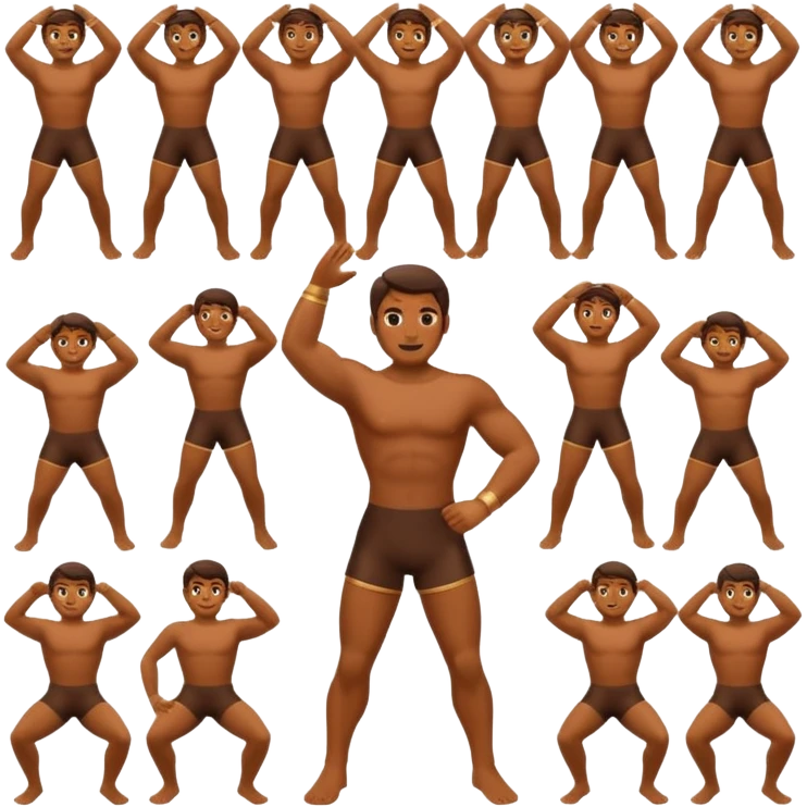 sanxingdui bronze man doing 12 differeng things emoji