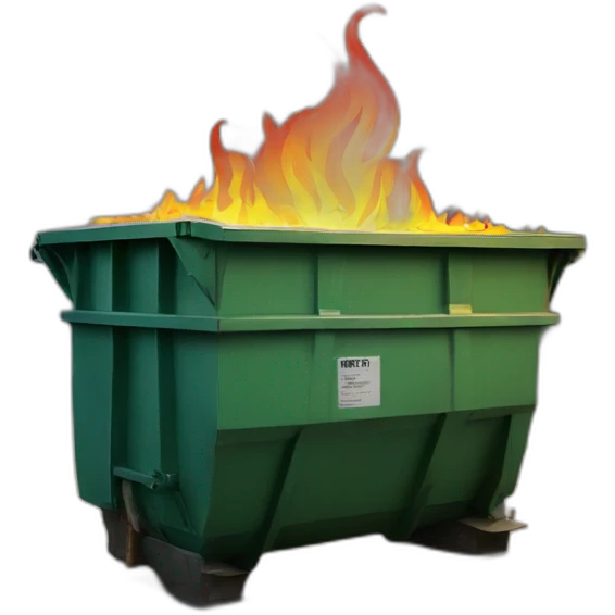 dumpster with flames on top emoji
