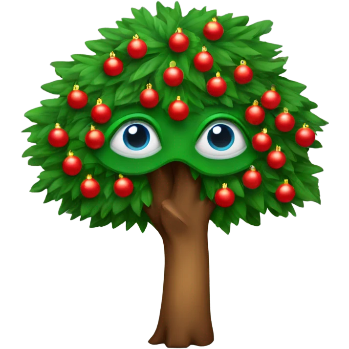 Árbol de Navidad con ojos emoji