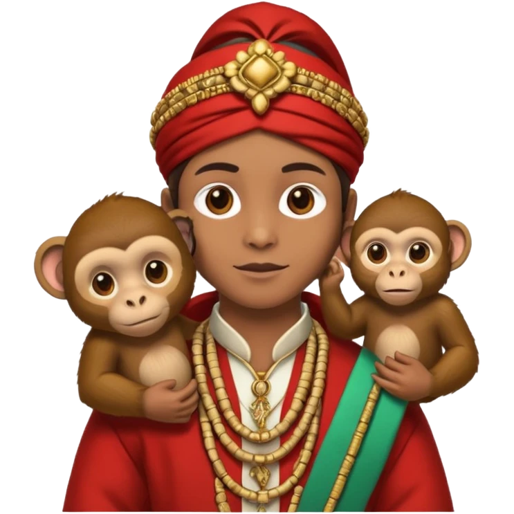  tradationals clothe  with monkey emoji