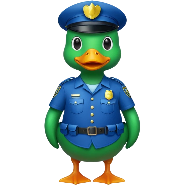 Police green duck full body emoji