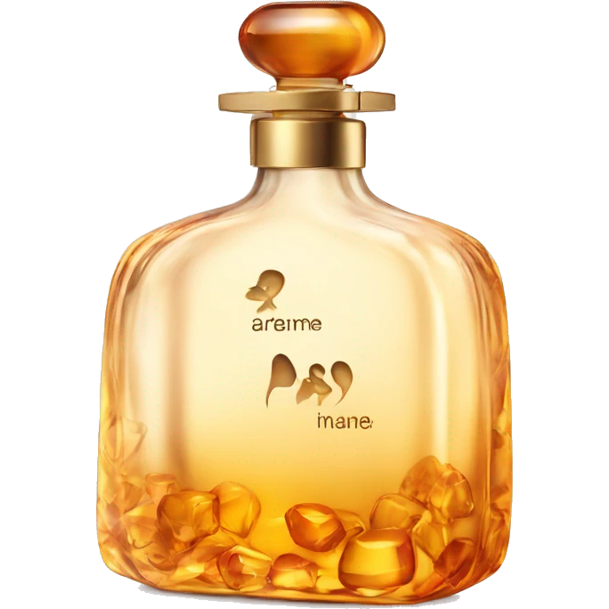 perfume bottle with amber romance written on it emoji