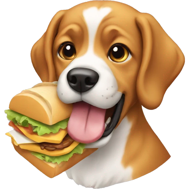 Dog eating sandwich emoji