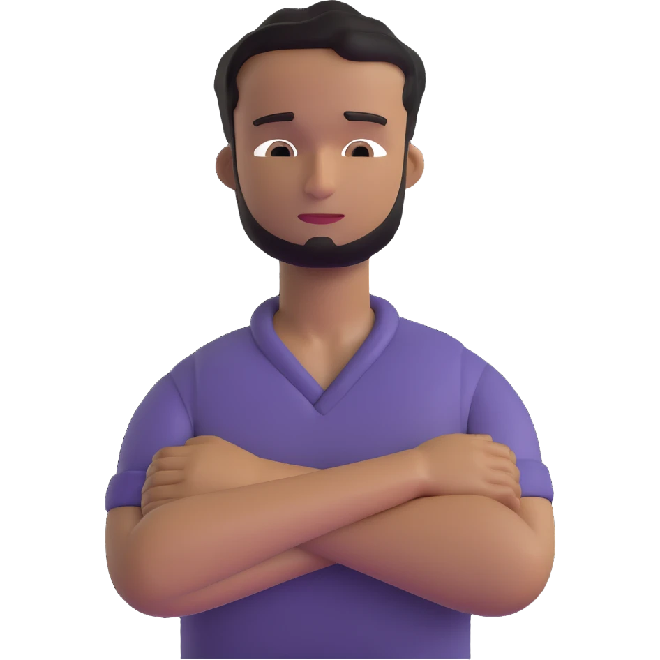 man with his hands on his neck and his arms crossed emoji