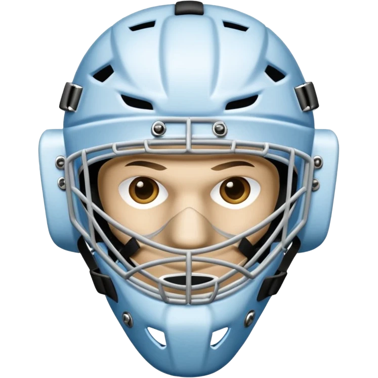 Goalkeeper mask of ice hockey without a helmet emoji