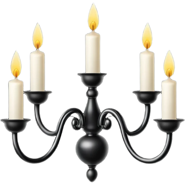 Simple minimalistic black Ceiling chandelier with white candles emoji