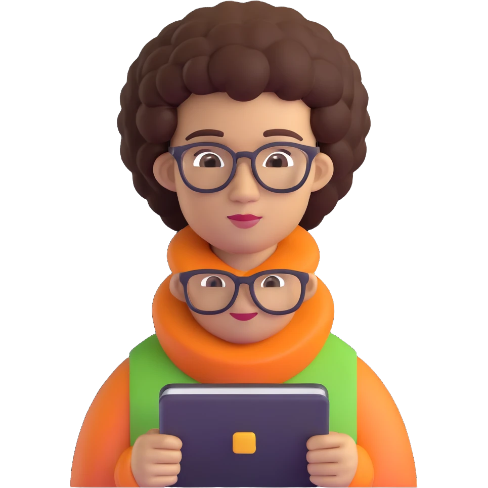 light skin nerd with afro emoji