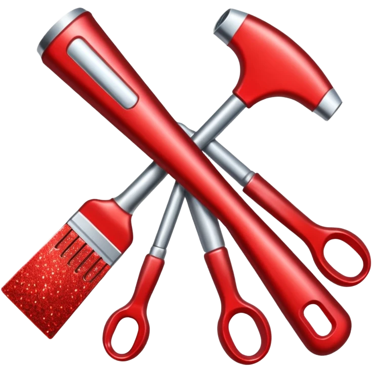 red glitter tools emoji
