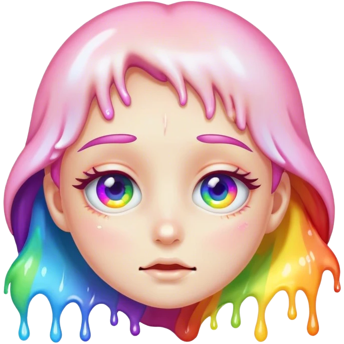 cute melted rainbow eye emoji