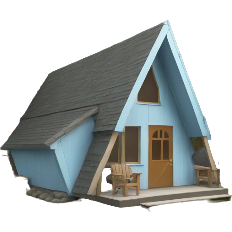 Light blue a-frame cabin emoji