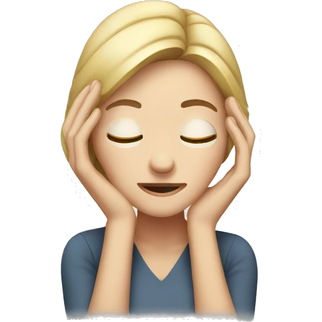 white woman with headache emoji