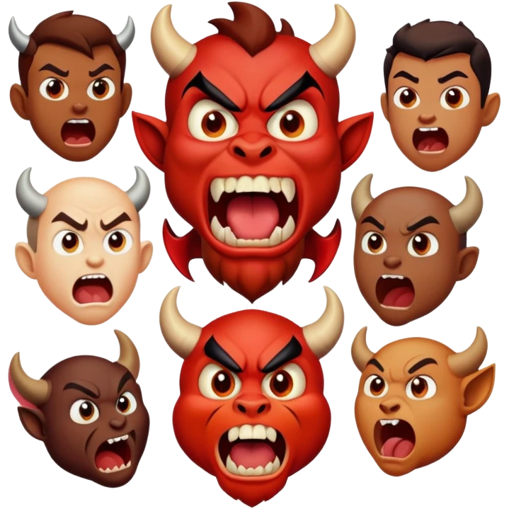 People yelling at  a Taz devil emoji