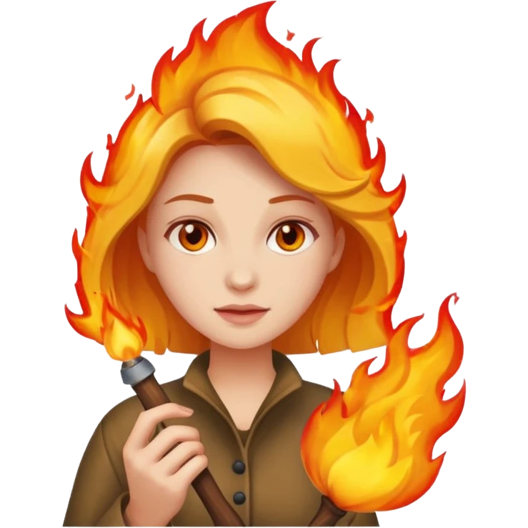 A lady using fire emoji