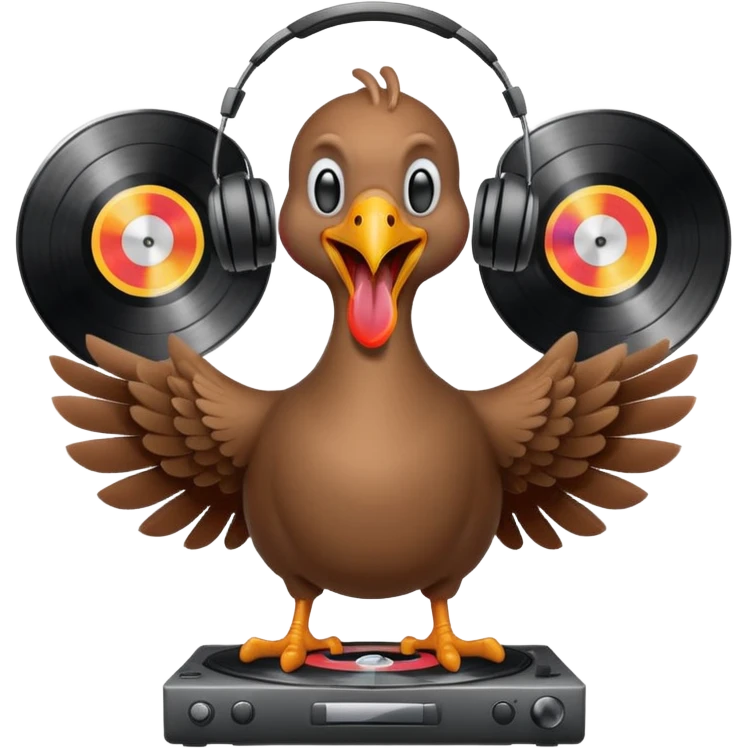 Turkey Screaming And Dancing And Spinning Records emoji